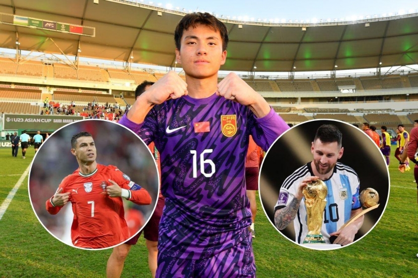 Thủ môn U23 Trung Quốc khẳng định dù gặp Ronaldo hay Messi vẫn sẵn sàng lao ra cản phá